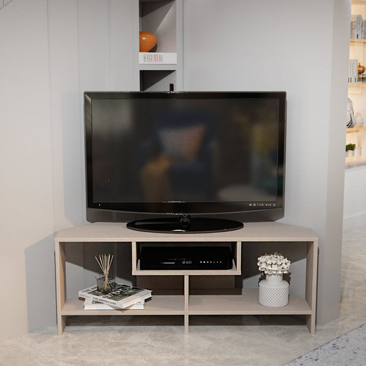 Maldiv Corner TV Unit - Cotton Beige by DECOROTIKA | Souqify