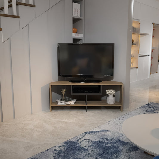 Maldiv Corner TV Unit - Walnut Black by DECOROTIKA | Souqify