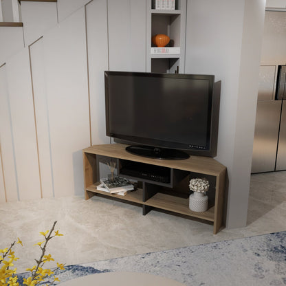 Maldiv Corner TV Unit - Walnut Black by DECOROTIKA | Souqify