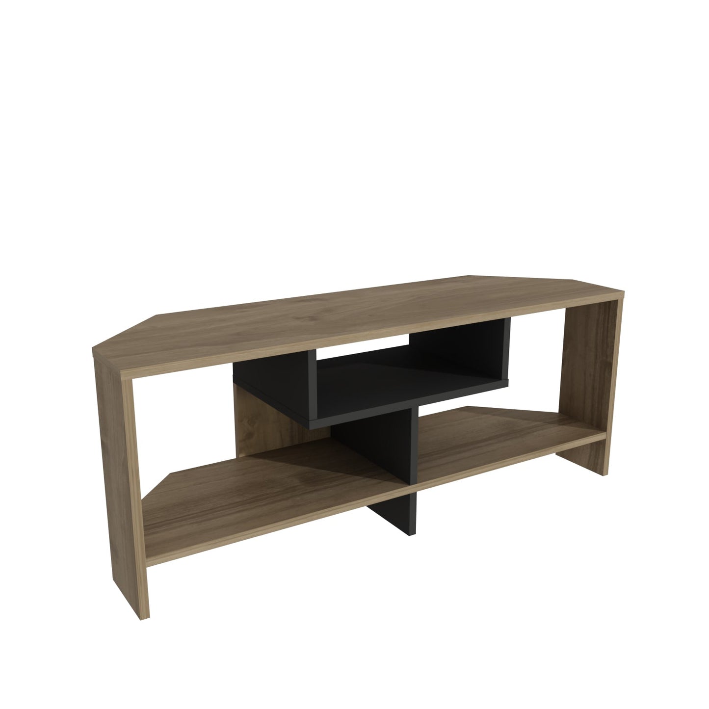 Maldiv Corner TV Unit - Walnut Black by DECOROTIKA | Souqify
