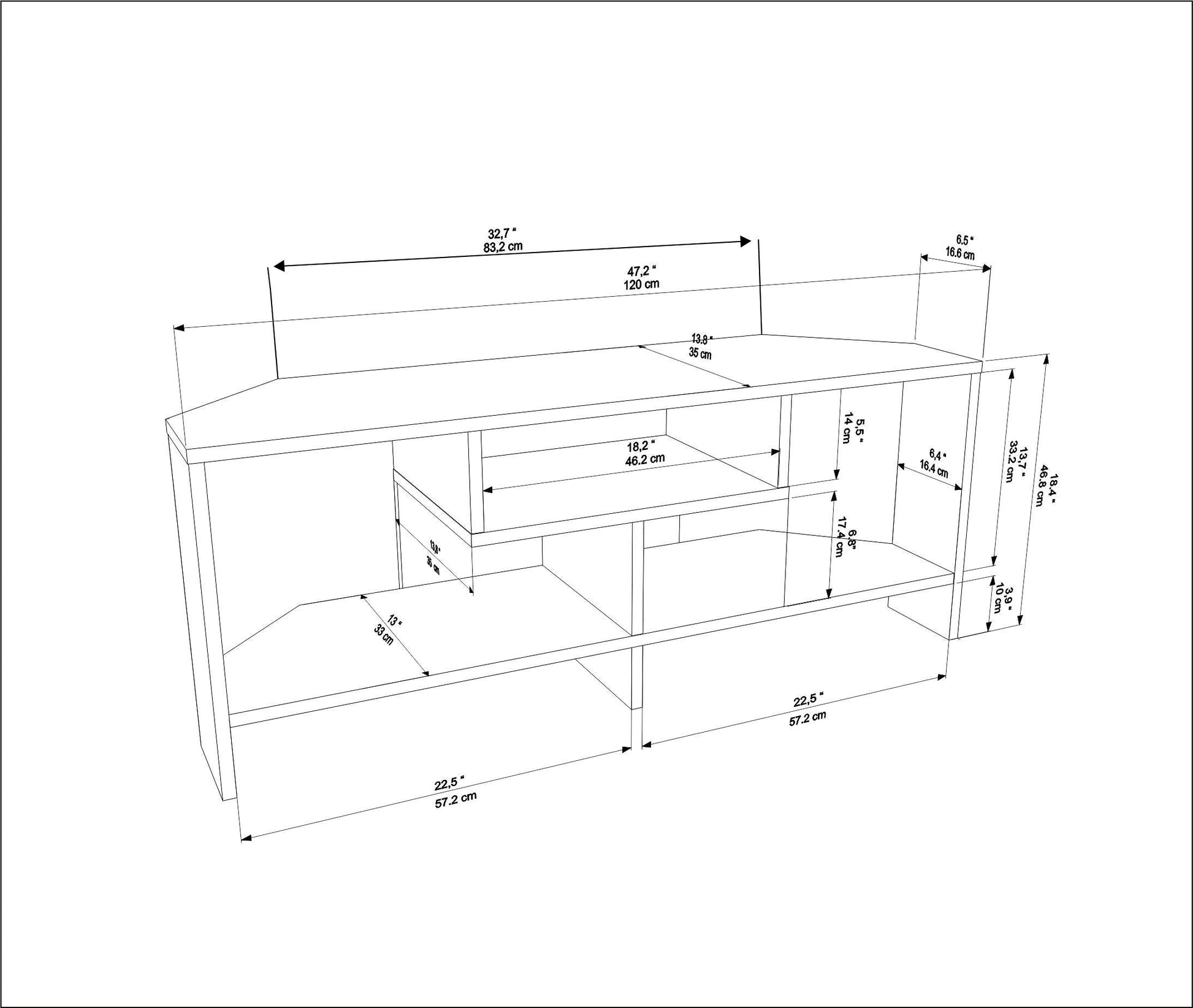 Maldiv Corner TV Unit - Walnut Black by DECOROTIKA | Souqify