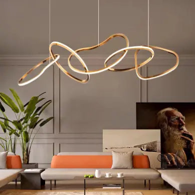 Manufacturer Custom Led Chandelier Ceiling Mounted Lighting Gold Circle Modern Led Chandelier Pendant Light by Zhongsan | Souqify