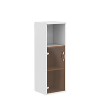 MEDIUM HEIGHT CABINET, MADE IN E1 LAMINATE CHIPBOARD, WITH GLASS SWING DOOR AND OPEN SHELF by Treejar | Souqify