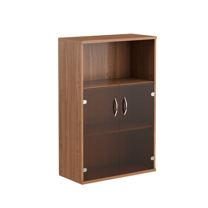MEDIUM HEIGHT CABINET, MADE IN E1 LAMINATE CHIPBOARD, WITH GLASS SWING DOOR AND OPEN SHELF by Treejar | Souqify