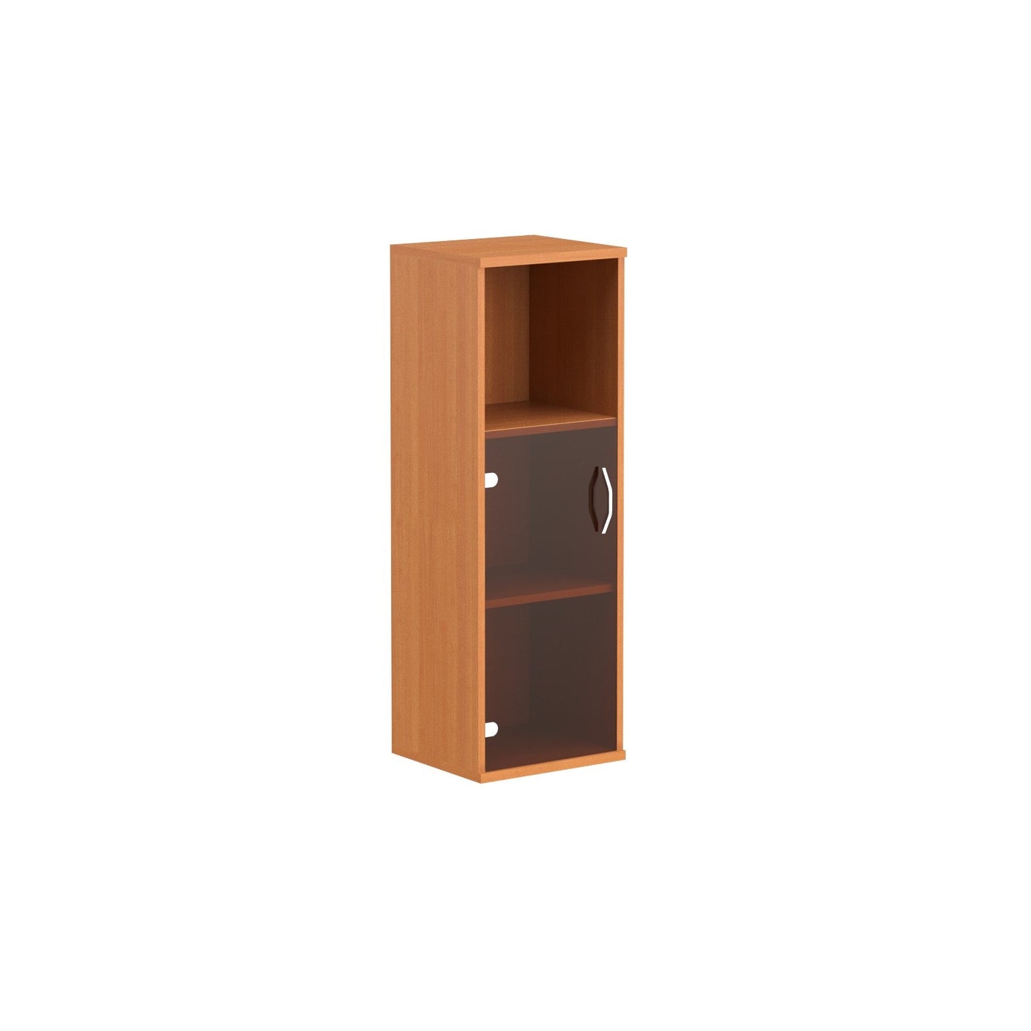 MEDIUM HEIGHT CABINET, MADE IN E1 LAMINATE CHIPBOARD, WITH GLASS SWING DOOR AND OPEN SHELF by Treejar | Souqify