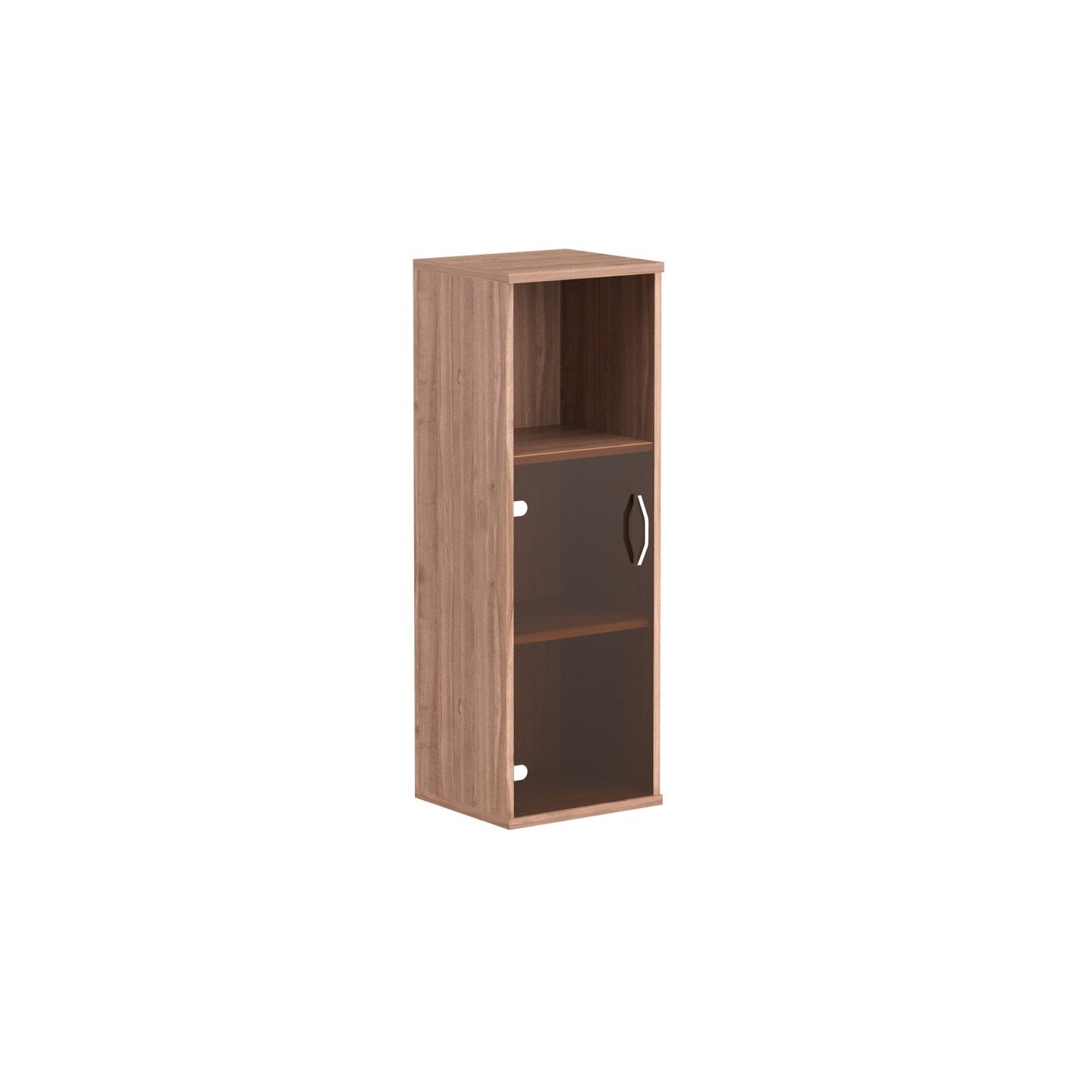 MEDIUM HEIGHT CABINET, MADE IN E1 LAMINATE CHIPBOARD, WITH GLASS SWING DOOR AND OPEN SHELF by Treejar | Souqify
