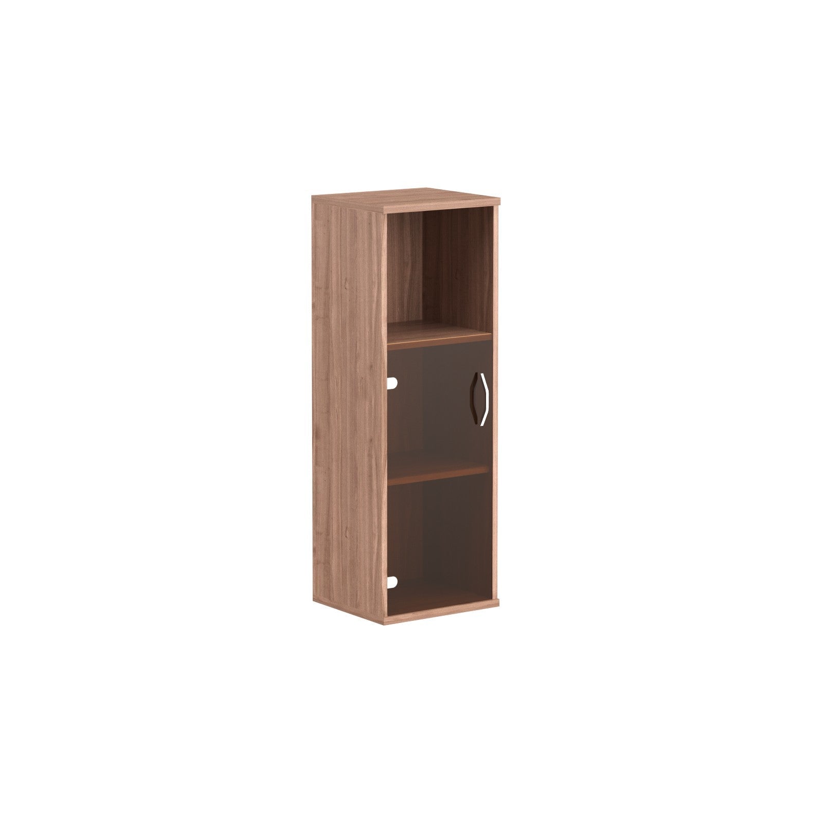 MEDIUM HEIGHT CABINET, MADE IN E1 LAMINATE CHIPBOARD, WITH GLASS SWING DOOR AND OPEN SHELF by Treejar | Souqify