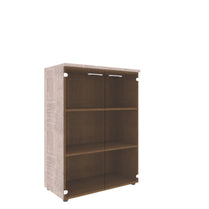 MEDIUM HEIGHT CABINET, MADE IN E1 LAMINATE CHIPBOARD, WITH GLASS SWING DOOR by Treejar | Souqify