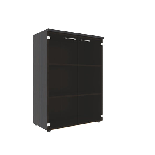 MEDIUM HEIGHT CABINET, MADE IN E1 LAMINATE CHIPBOARD, WITH GLASS SWING DOOR by Treejar | Souqify