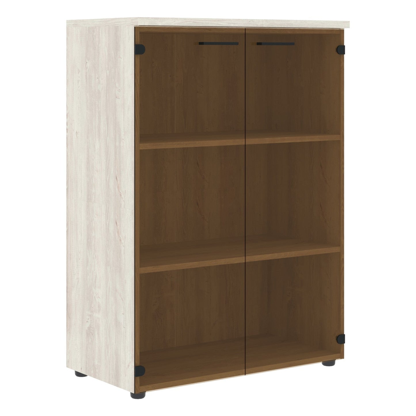 MEDIUM HEIGHT CABINET, MADE IN E1 LAMINATE CHIPBOARD, WITH GLASS SWING DOOR by Treejar | Souqify