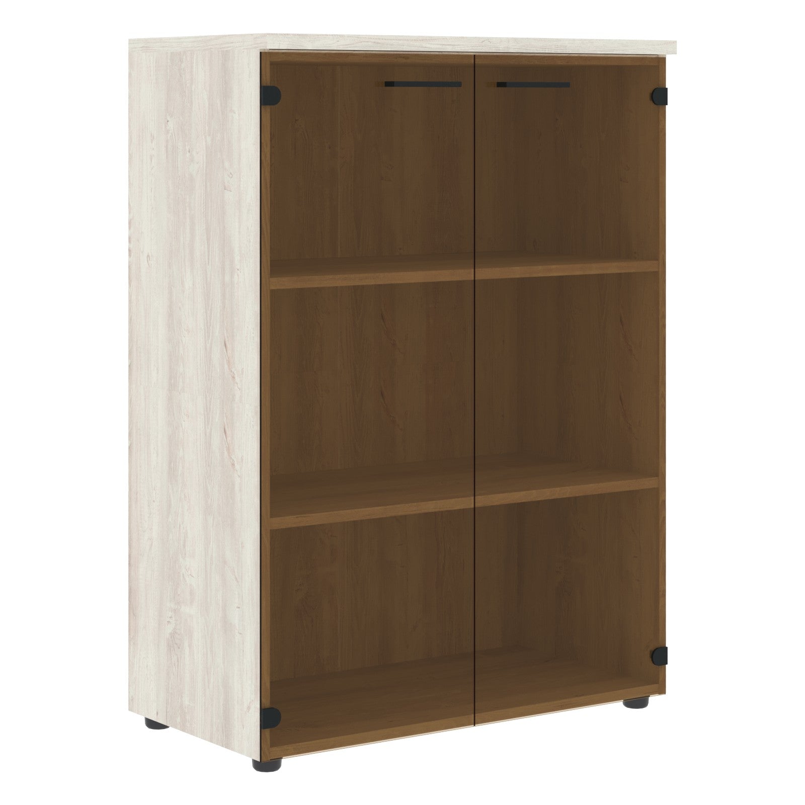 MEDIUM HEIGHT CABINET, MADE IN E1 LAMINATE CHIPBOARD, WITH GLASS SWING DOOR by Treejar | Souqify