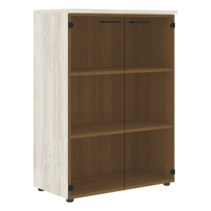 MEDIUM HEIGHT CABINET, MADE IN E1 LAMINATE CHIPBOARD, WITH GLASS SWING DOOR by Treejar | Souqify