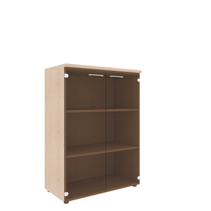 MEDIUM HEIGHT CABINET, MADE IN E1 LAMINATE CHIPBOARD, WITH GLASS SWING DOOR by Treejar | Souqify