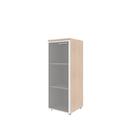 MEDIUM HEIGHT CABINET, MADE IN E1 LAMINATE CHIPBOARD, WITH GLASS SWING DOOR by Treejar | Souqify