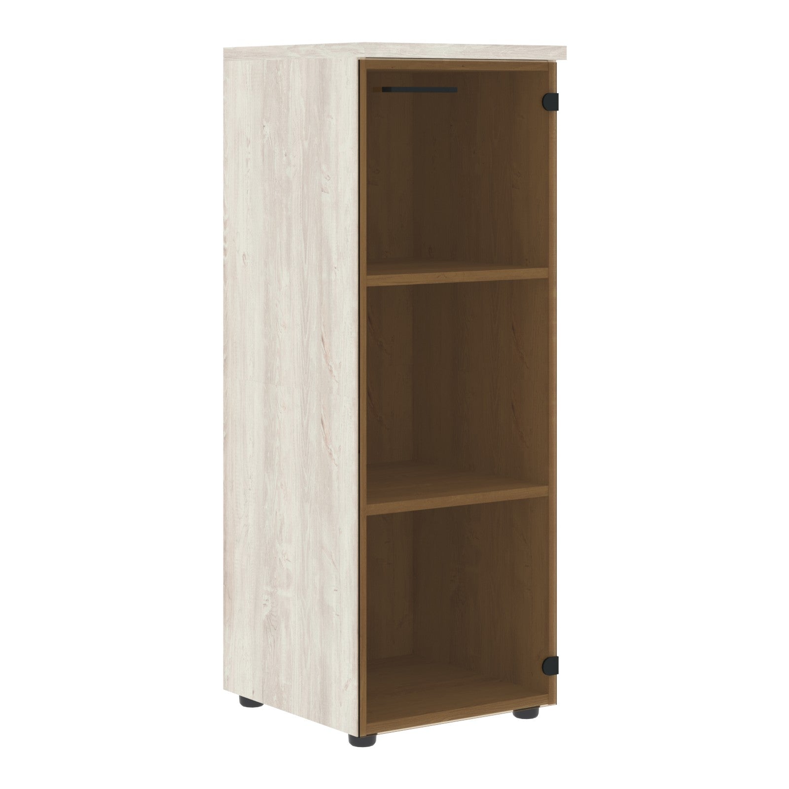 MEDIUM HEIGHT CABINET, MADE IN E1 LAMINATE CHIPBOARD, WITH GLASS SWING DOOR by Treejar | Souqify