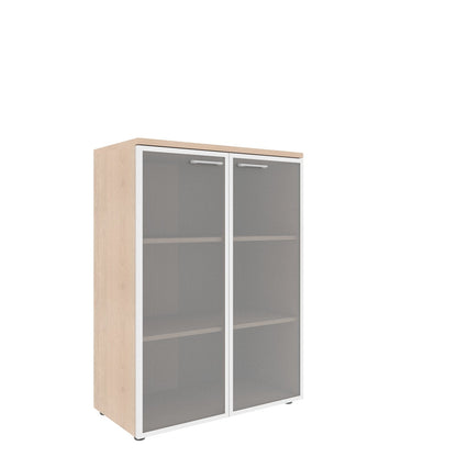 MEDIUM HEIGHT CABINET, MADE IN E1 LAMINATE CHIPBOARD, WITH GLASS SWING DOOR by Treejar | Souqify
