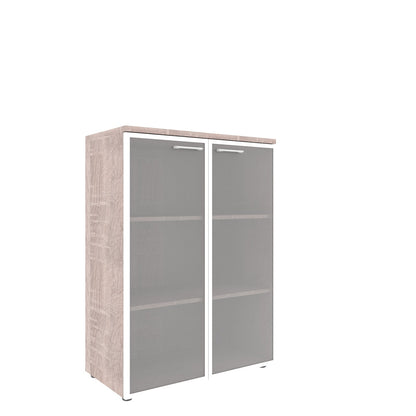 MEDIUM HEIGHT CABINET, MADE IN E1 LAMINATE CHIPBOARD, WITH GLASS SWING DOOR by Treejar | Souqify
