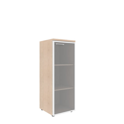 MEDIUM HEIGHT CABINET, MADE IN E1 LAMINATE CHIPBOARD, WITH GLASS SWING DOOR by Treejar | Souqify