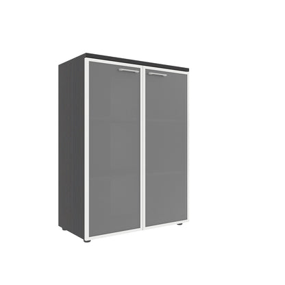 MEDIUM HEIGHT CABINET, MADE IN E1 LAMINATE CHIPBOARD, WITH GLASS SWING DOOR by Treejar | Souqify