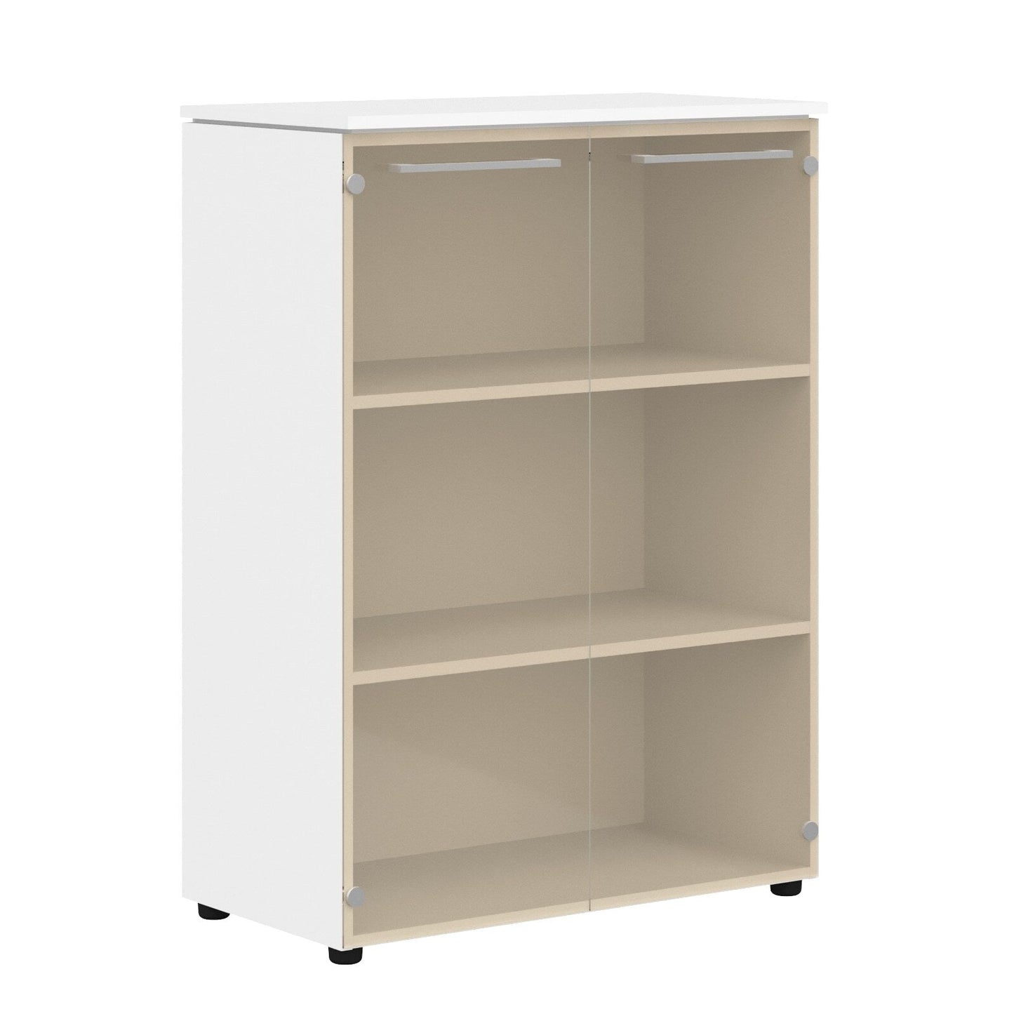 MEDIUM HEIGHT CABINET MADE IN E1 LAMINATE CHIPBOARD WITH GLASS SWING DOORS by Treejar | Souqify