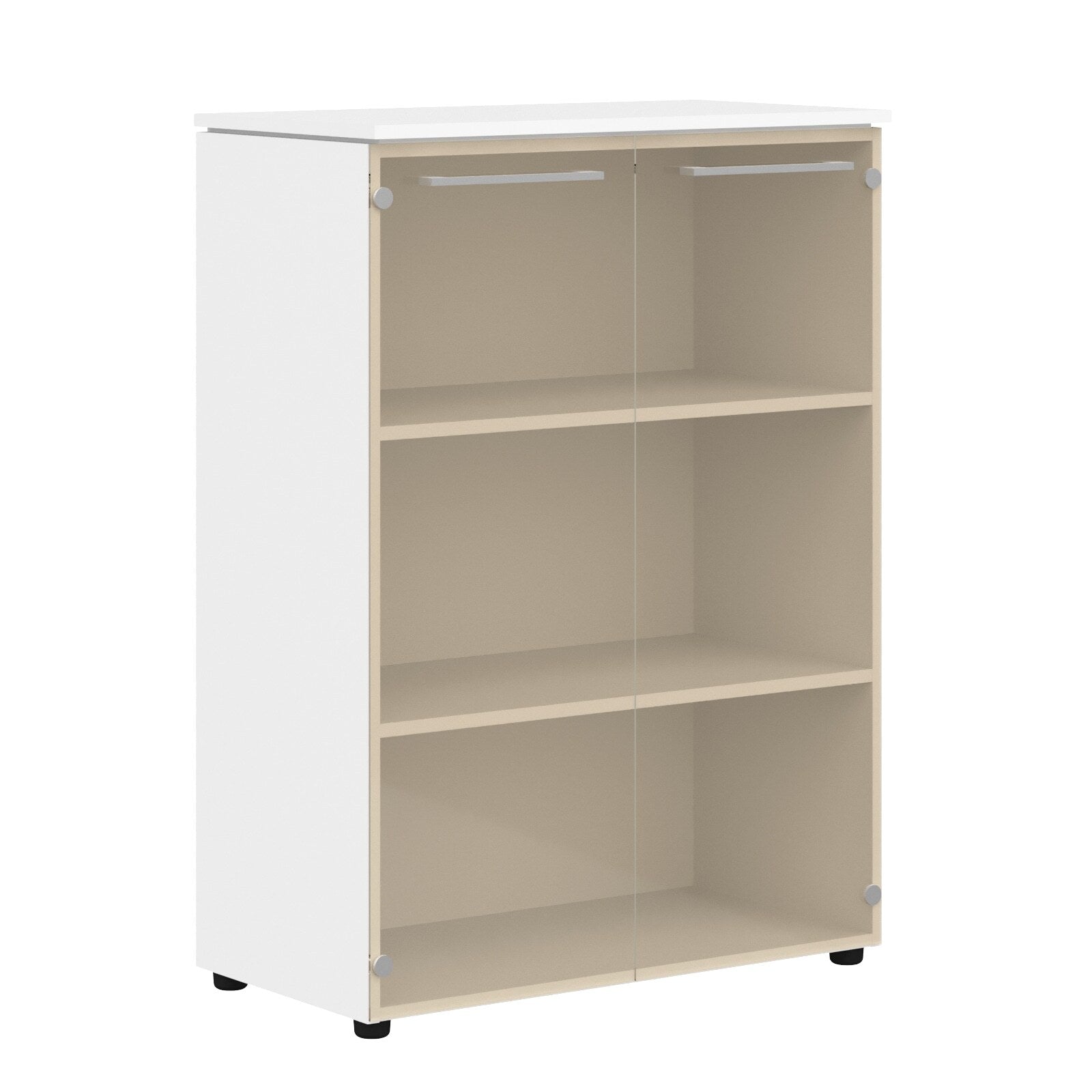 MEDIUM HEIGHT CABINET MADE IN E1 LAMINATE CHIPBOARD WITH GLASS SWING DOORS by Treejar | Souqify