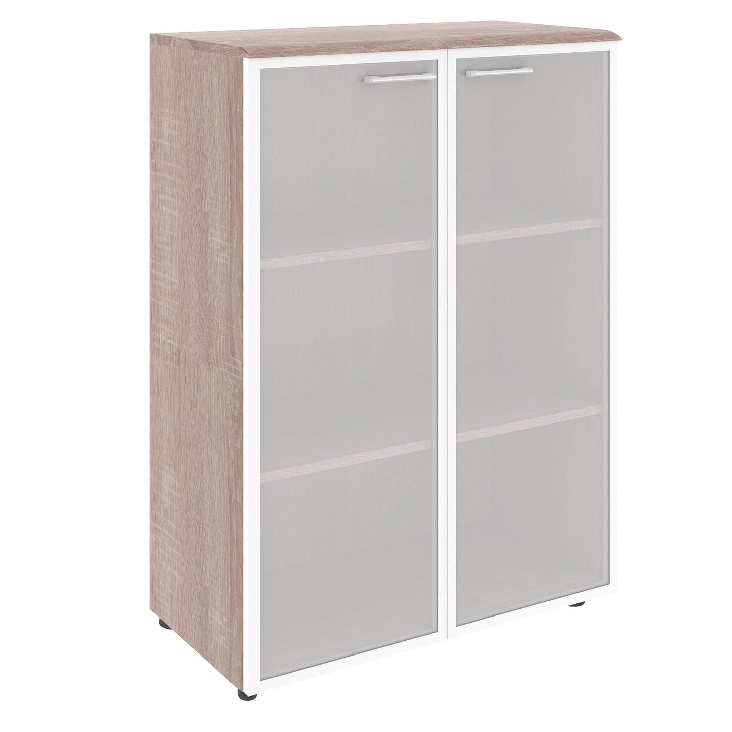MEDIUM HEIGHT CABINET MADE IN E1 LAMINATE CHIPBOARD WITH GLASS SWING DOORS by Treejar | Souqify