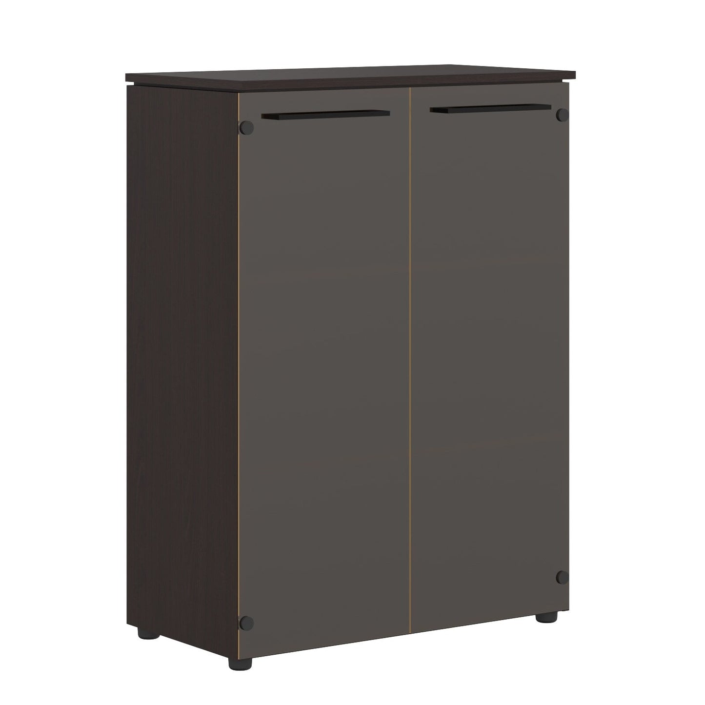 MEDIUM HEIGHT CABINET MADE IN E1 LAMINATE CHIPBOARD WITH GLASS SWING DOORS by Treejar | Souqify