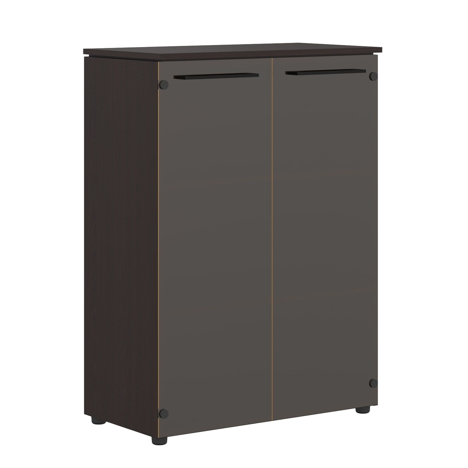 MEDIUM HEIGHT CABINET MADE IN E1 LAMINATE CHIPBOARD WITH GLASS SWING DOORS by Treejar | Souqify