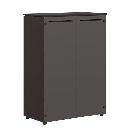 MEDIUM HEIGHT CABINET MADE IN E1 LAMINATE CHIPBOARD WITH GLASS SWING DOORS by Treejar | Souqify