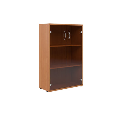 MEDIUM HEIGHT CABINET, MADE IN E1 LAMINATE CHIPBOARD, WITH GLASS SWING DOORS by Treejar | Souqify