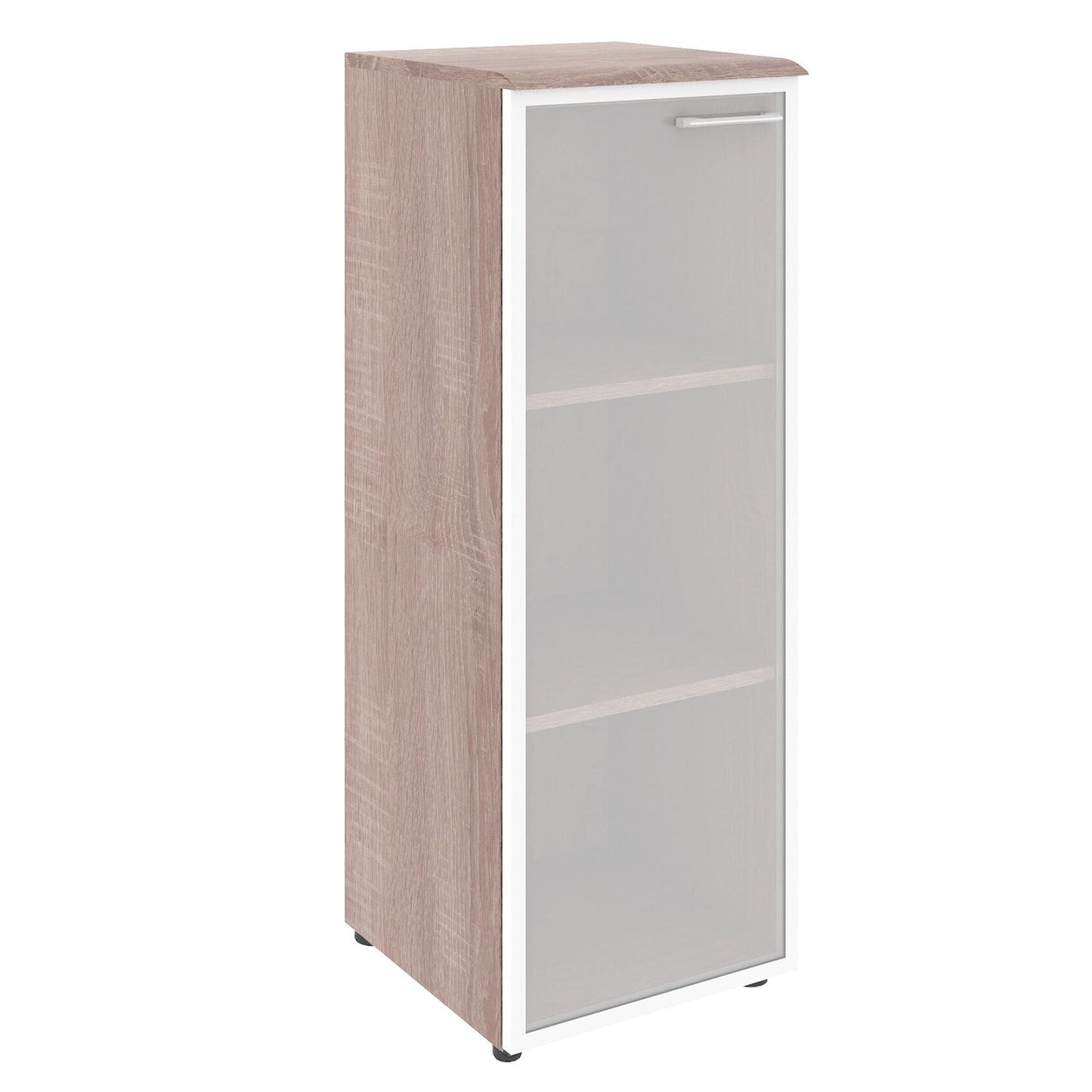 MEDIUM HEIGHT CABINET MADE IN E1 LAMINATE CHIPBOARD WITH GLASS SWING DOORS by Treejar | Souqify