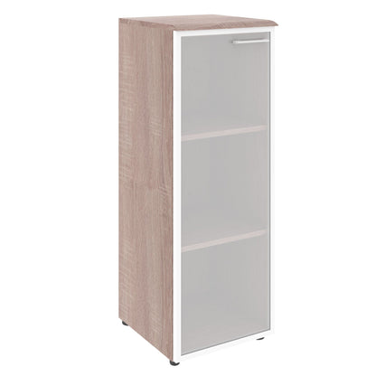 MEDIUM HEIGHT CABINET MADE IN E1 LAMINATE CHIPBOARD WITH GLASS SWING DOORS by Treejar | Souqify