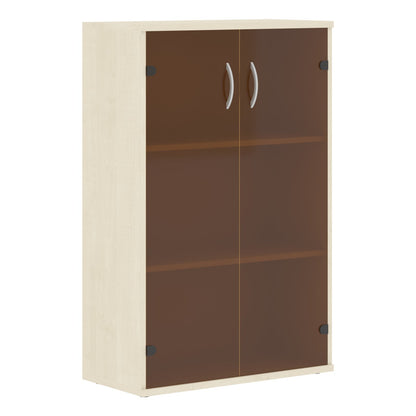 MEDIUM HEIGHT CABINET, MADE IN E1 LAMINATE CHIPBOARD, WITH GLASS SWING DOORS by Treejar | Souqify