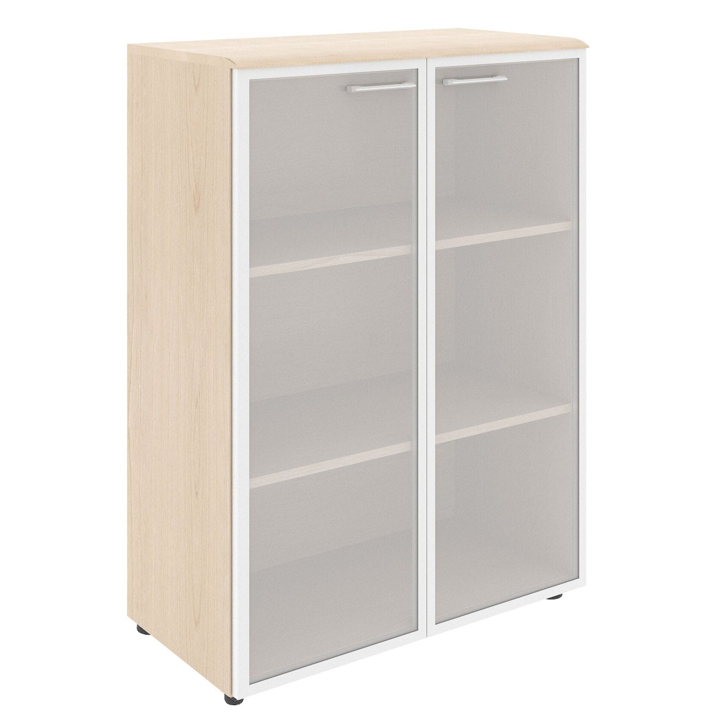 MEDIUM HEIGHT CABINET MADE IN E1 LAMINATE CHIPBOARD WITH GLASS SWING DOORS by Treejar | Souqify