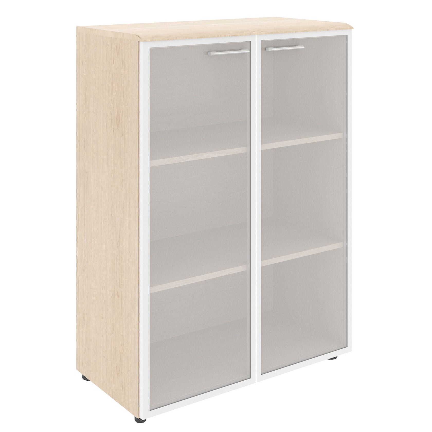 MEDIUM HEIGHT CABINET MADE IN E1 LAMINATE CHIPBOARD WITH GLASS SWING DOORS by Treejar | Souqify