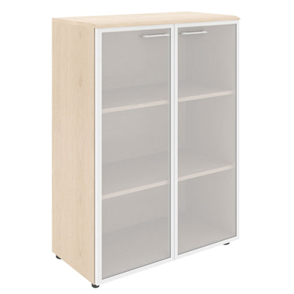 MEDIUM HEIGHT CABINET MADE IN E1 LAMINATE CHIPBOARD WITH GLASS SWING DOORS by Treejar | Souqify