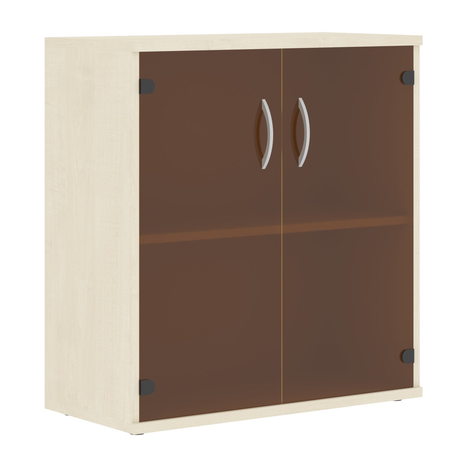 MEDIUM HEIGHT CABINET, MADE IN E1 LAMINATE CHIPBOARD, WITH GLASS SWING DOORS by Treejar | Souqify