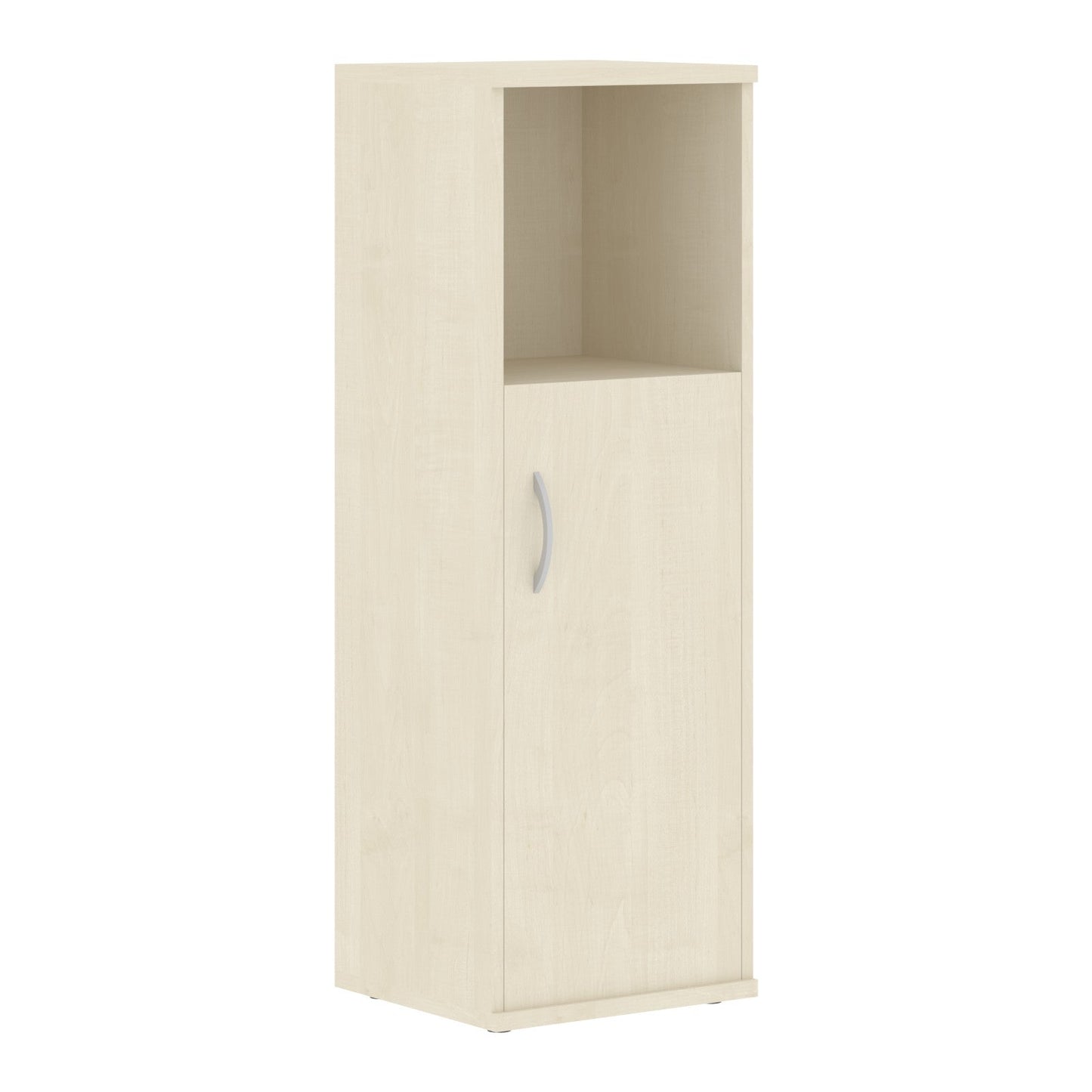 MEDIUM HEIGHT CABINET, MADE IN E1 LAMINATE CHIPBOARD, WITH OPEN SHELF AND WOODEN SWING DOOR by Treejar | Souqify