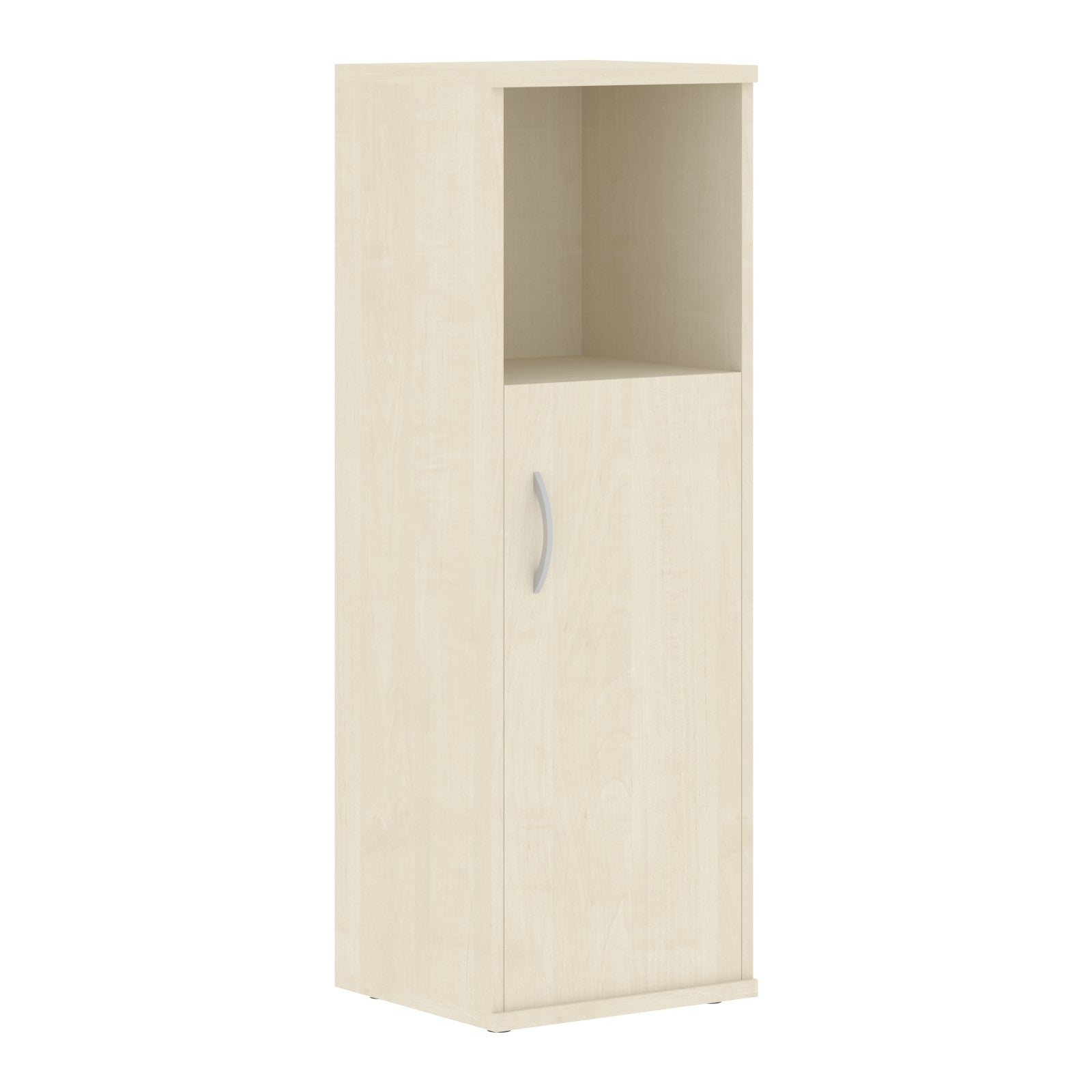 MEDIUM HEIGHT CABINET, MADE IN E1 LAMINATE CHIPBOARD, WITH OPEN SHELF AND WOODEN SWING DOOR by Treejar | Souqify