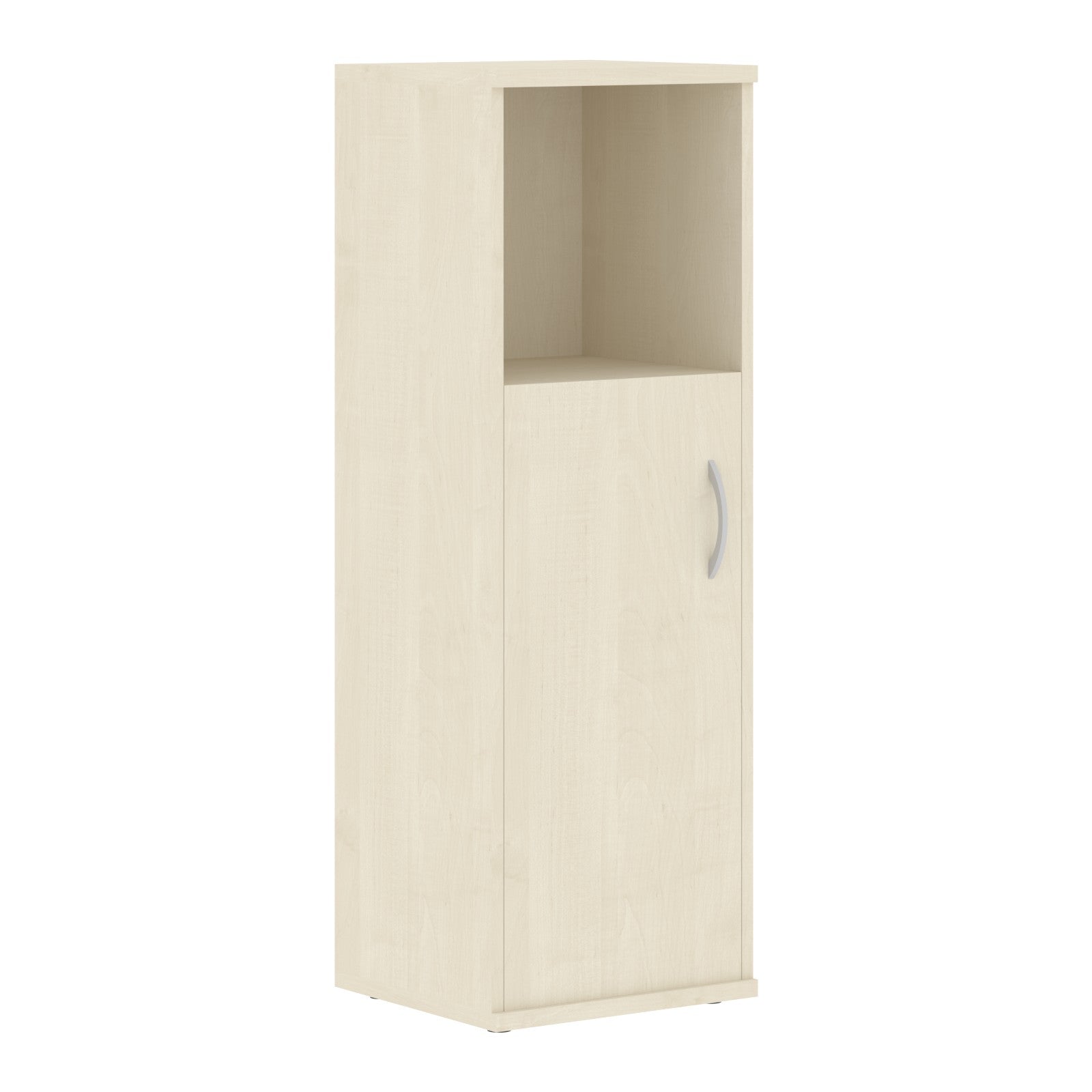 MEDIUM HEIGHT CABINET, MADE IN E1 LAMINATE CHIPBOARD, WITH OPEN SHELF AND WOODEN SWING DOOR by Treejar | Souqify