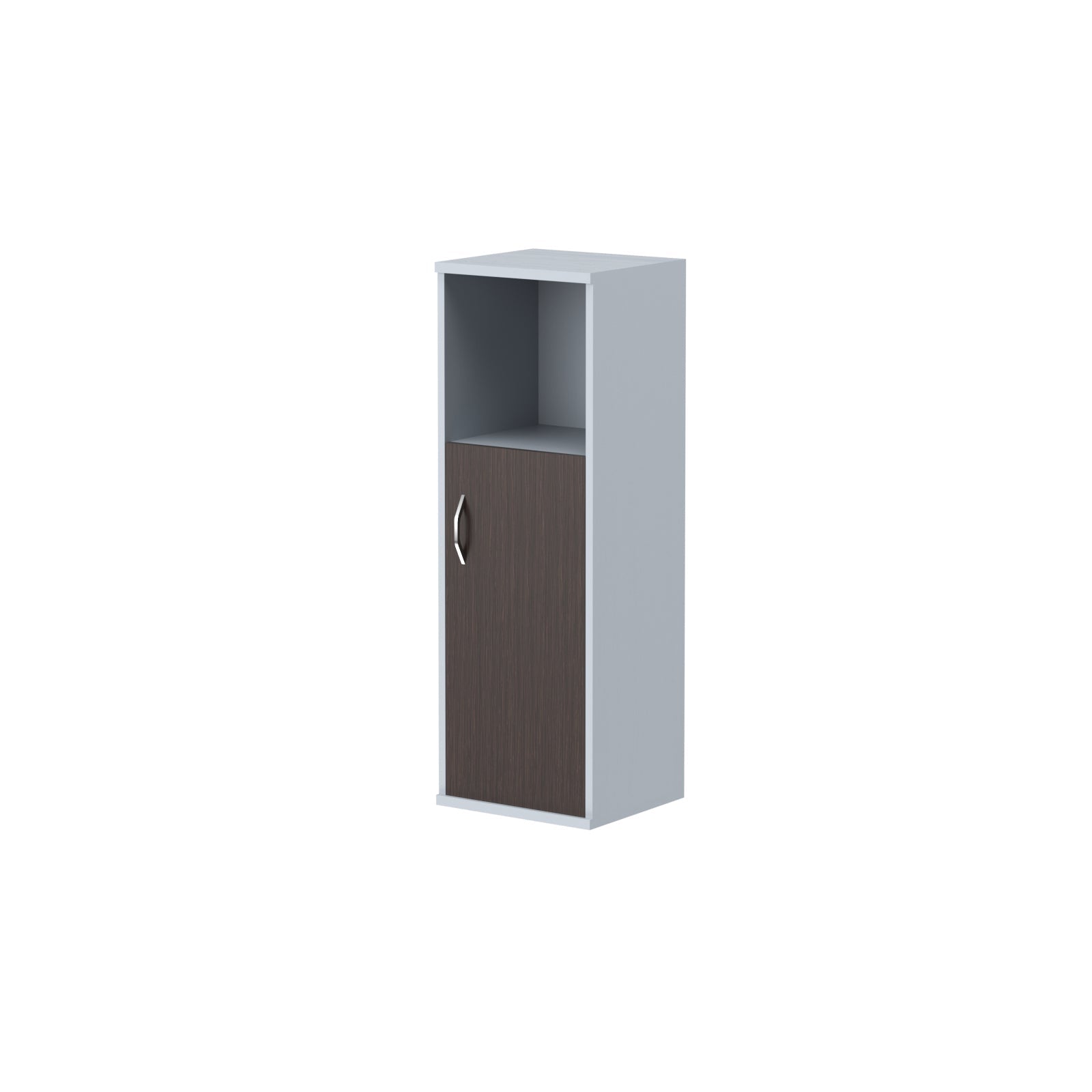 MEDIUM HEIGHT CABINET, MADE IN E1 LAMINATE CHIPBOARD, WITH OPEN SHELF AND WOODEN SWING DOOR by Treejar | Souqify