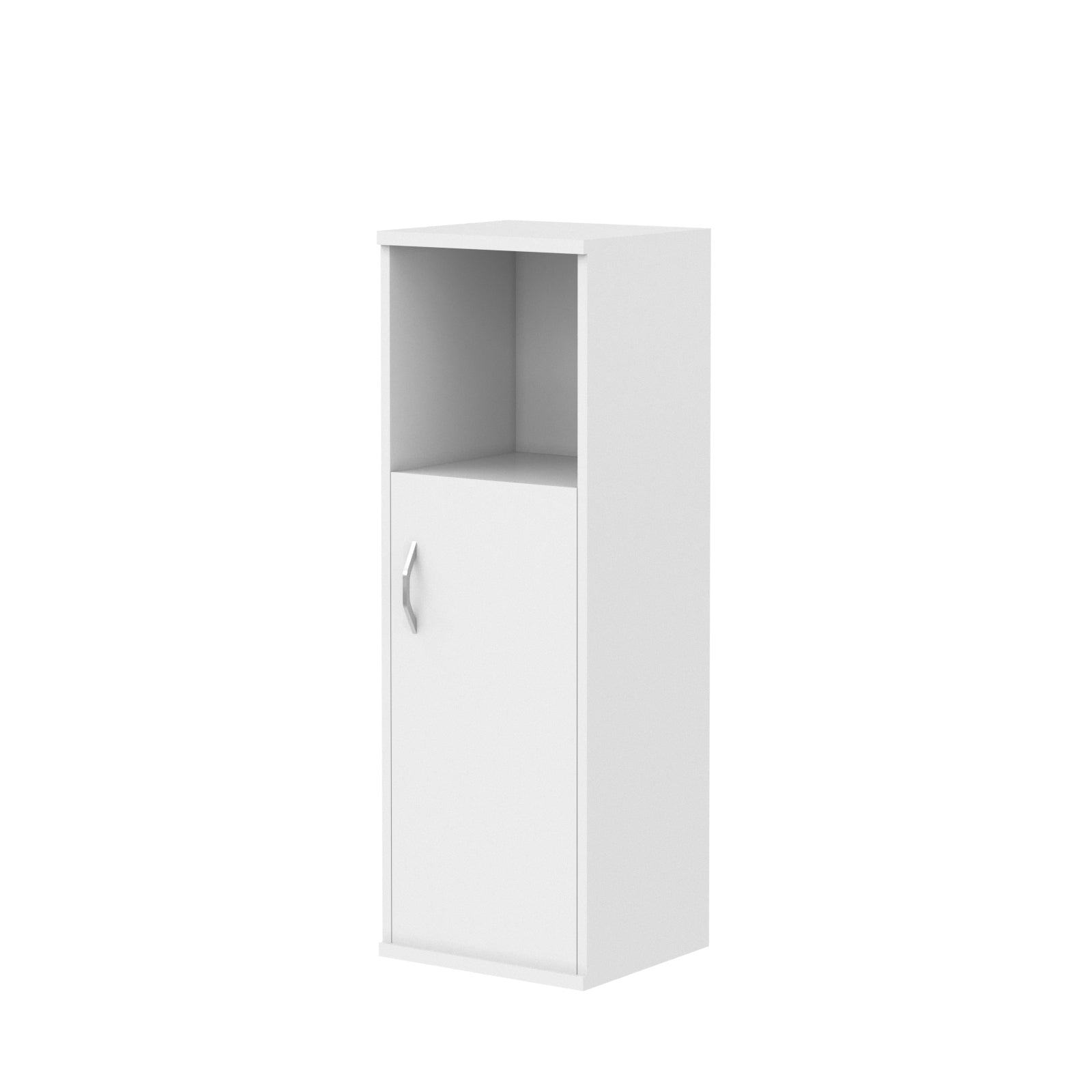 MEDIUM HEIGHT CABINET, MADE IN E1 LAMINATE CHIPBOARD, WITH OPEN SHELF AND WOODEN SWING DOOR by Treejar | Souqify