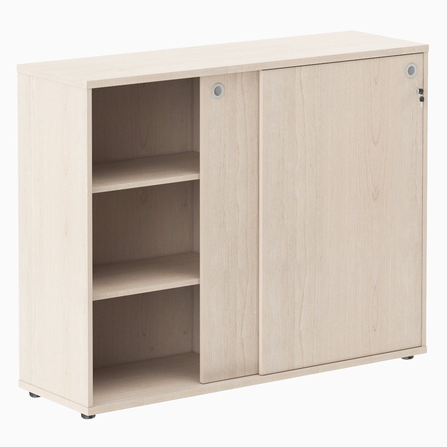 MEDIUM HEIGHT CABINET, MADE IN E1 LAMINATE CHIPBOARD, WITH WOODEN SLIDE DOORS by Treejar | Souqify