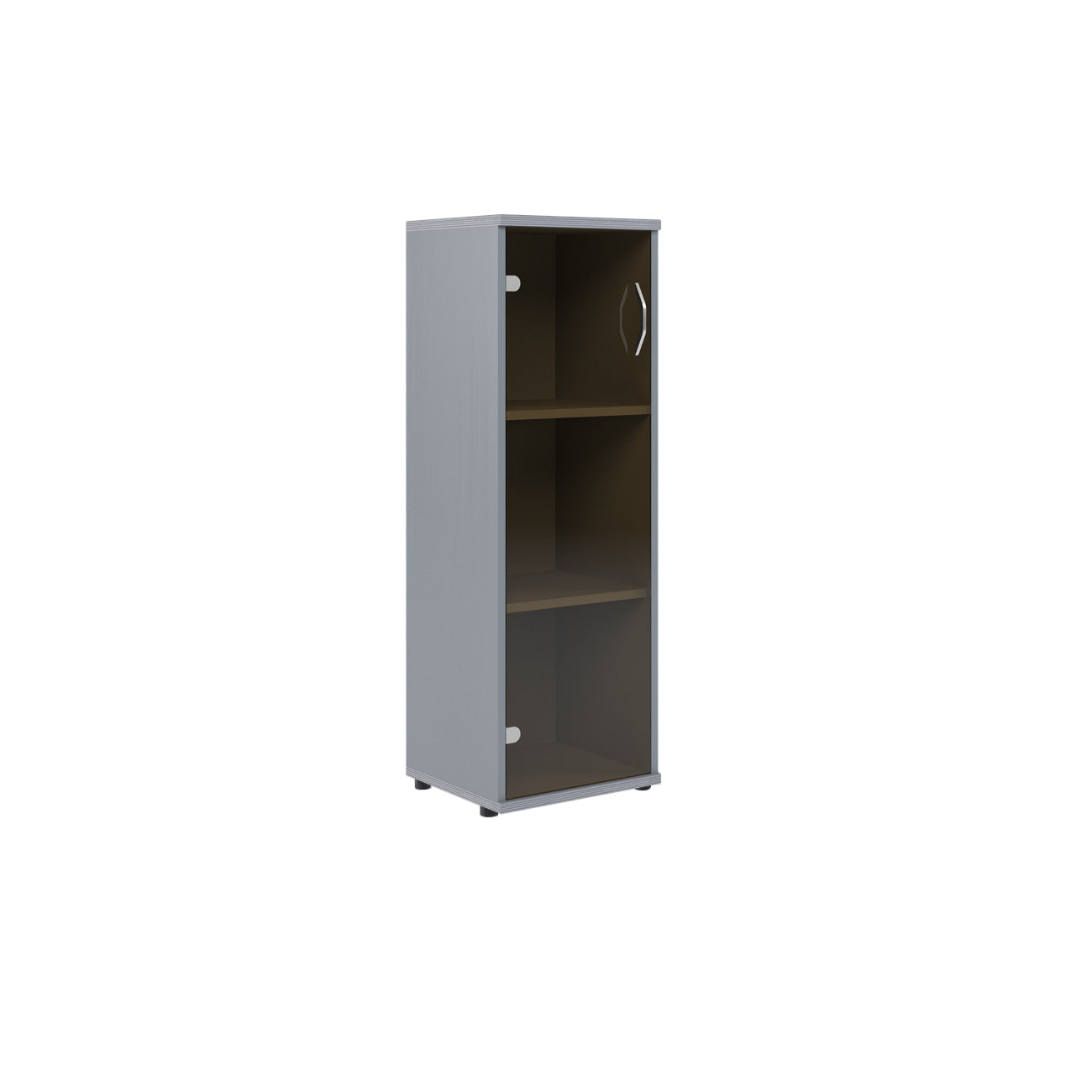 MEDIUM HEIGHT CABINET WITH GLASS SWING DOOR, MADE IN E1 LAMINATE CHIPBOARD by Treejar | Souqify