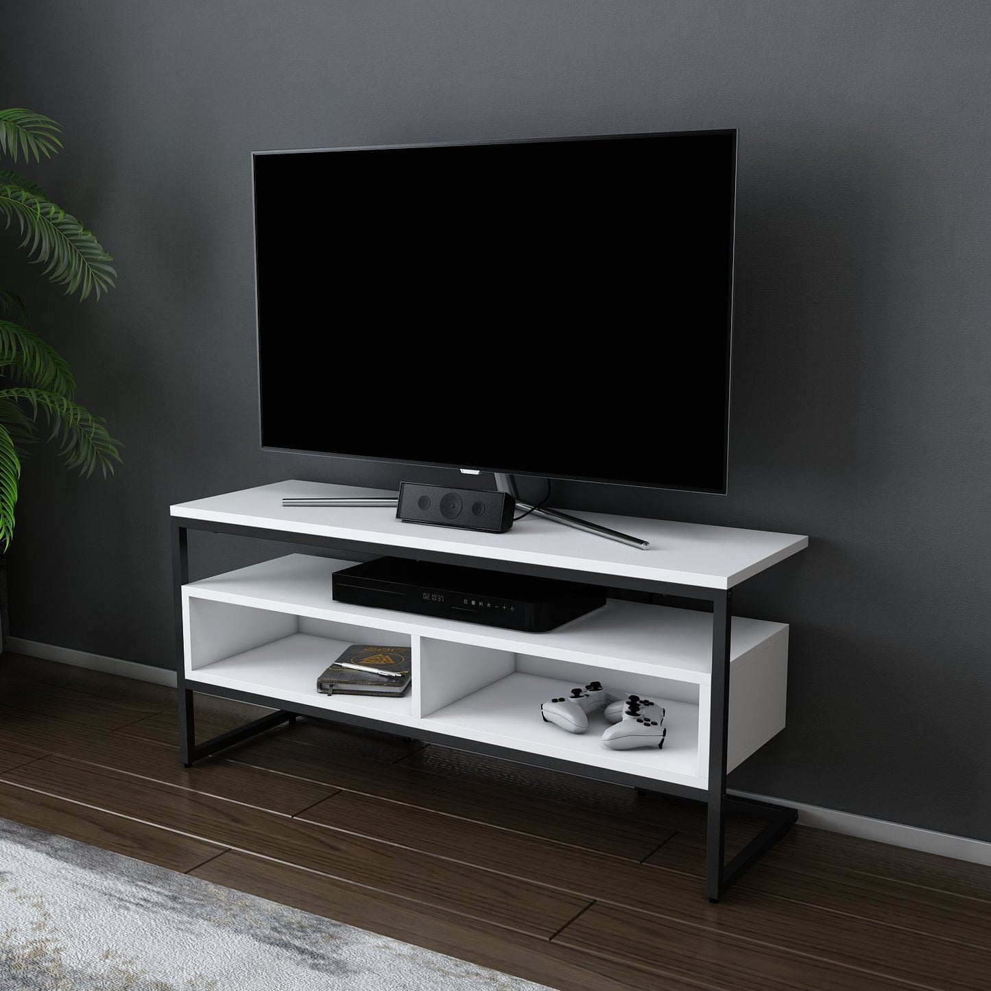 Merrion TV Unit - Siyah-White by DECOROTIKA | Souqify