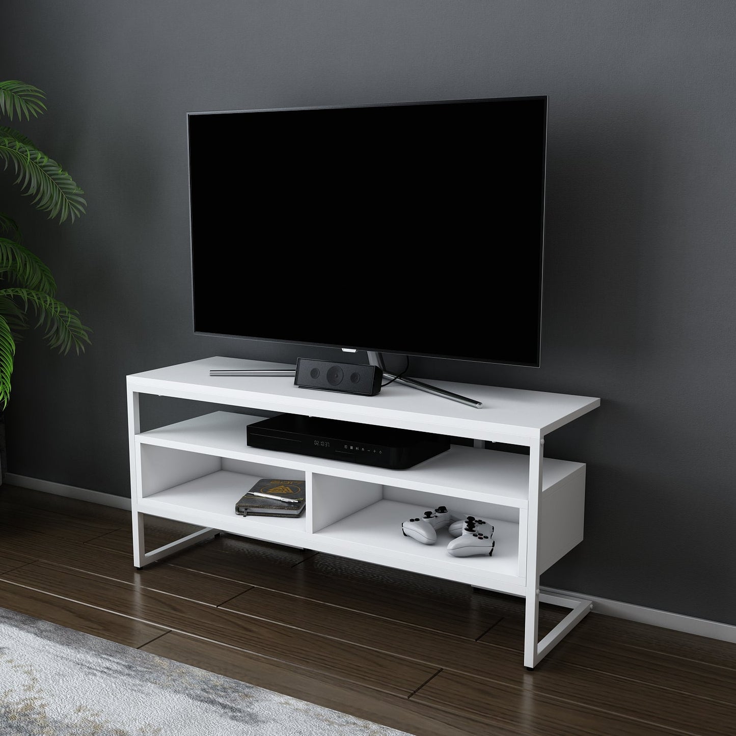 Merrion TV Unit - White-White by DECOROTIKA | Souqify