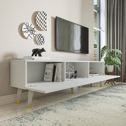Milagro TV Unit Gloss White Gold by DECOROTIKA | Souqify