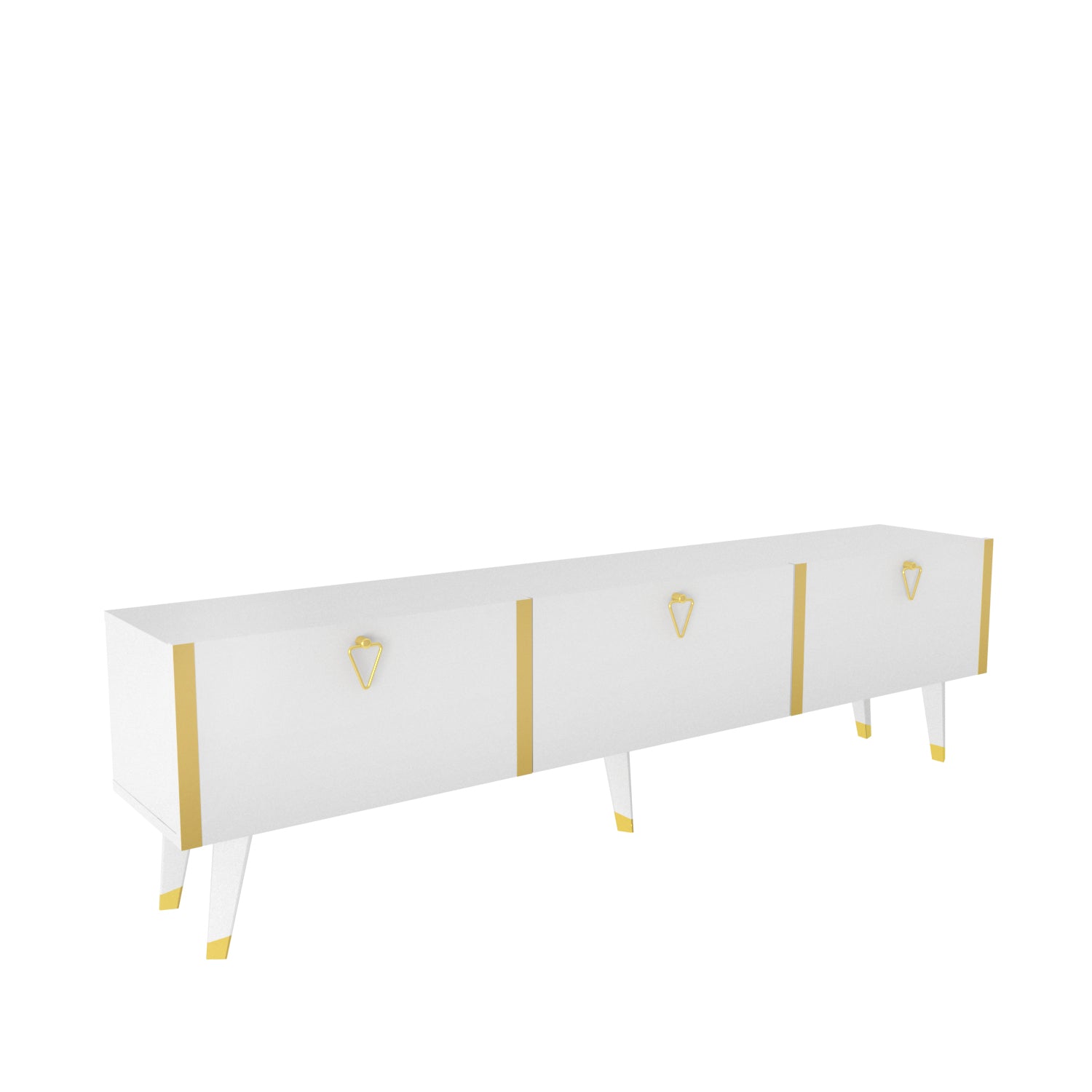 Milagro TV Unit Gloss White Gold by DECOROTIKA | Souqify