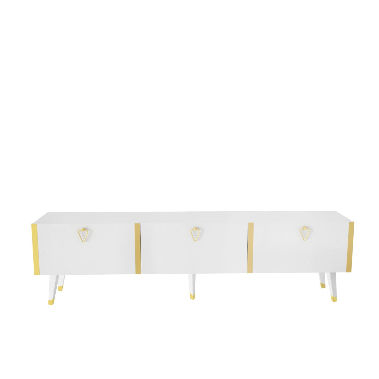 Milagro TV Unit Gloss White Gold by DECOROTIKA | Souqify