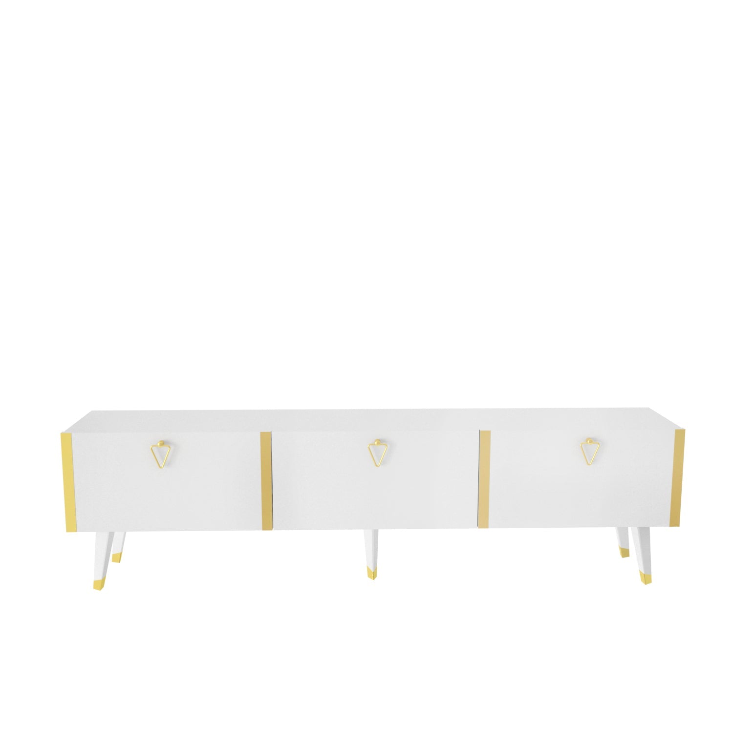 Milagro TV Unit Gloss White Gold by DECOROTIKA | Souqify